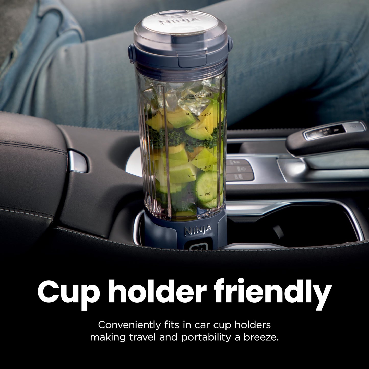Ninja BC151BK Blast Portable Blender, Cordless, 18oz. Vessel, Personal Blender-for Shakes & Smoothies, BPA Free, Leakproof-Lid & Sip Spout, USB-C Rechargeable, Dishwasher Safe Parts, Black