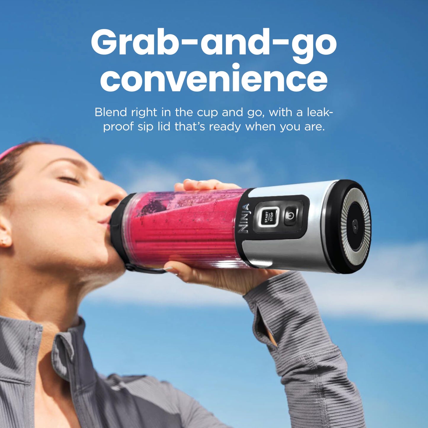 Ninja BC151BK Blast Portable Blender, Cordless, 18oz. Vessel, Personal Blender-for Shakes & Smoothies, BPA Free, Leakproof-Lid & Sip Spout, USB-C Rechargeable, Dishwasher Safe Parts, Black