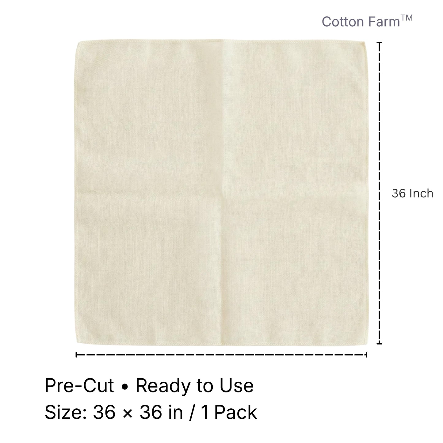 Cotton Farm Grade 100 XL Cheese Cloth for Straining & Cooking; 36x36 Inch; 100% Unbleached Cotton Cheesecloth; Reusable with Finished Edges, Butter Muslin